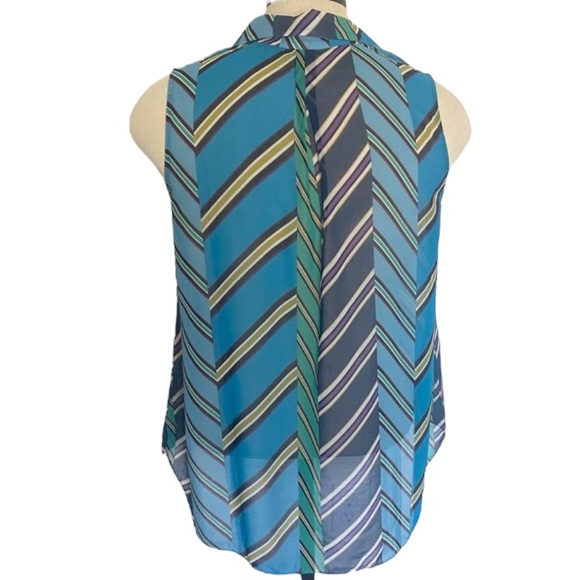 CAbi Chevron Ascot Top Semi Sheer Style 3780, Size XS - Picture 4 of 4
